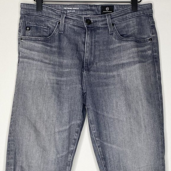 Adriano Goldschmied AG The Prima Gray Raw Hem Slim Ankle Jean | Sz 29 - Picture 4 of 13
